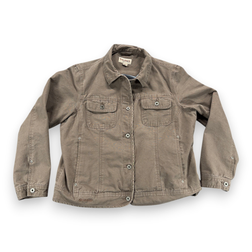 Dri Duck Jacket Womens EXTRA LARGE Brown Cotton Canvas Trucker Lined Chore Work